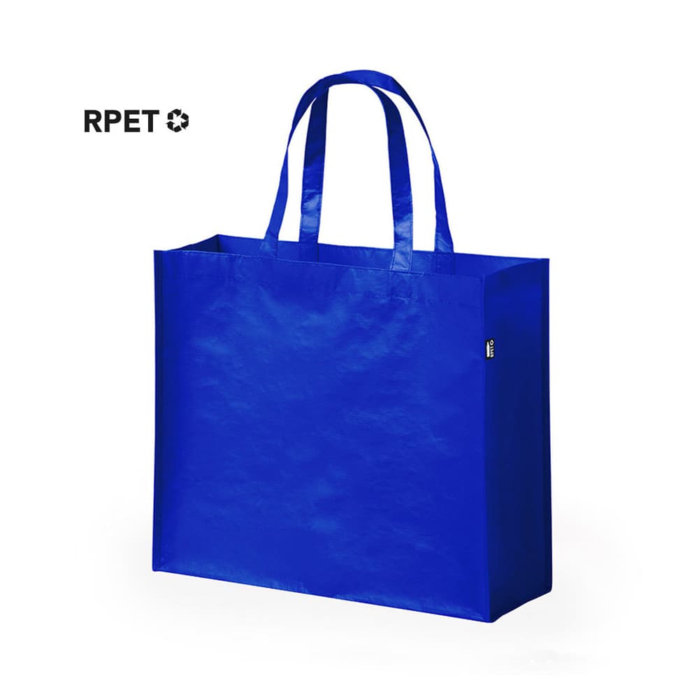 Saco de Compras Poliéster RPET Laminado Com Alças Azul
