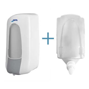 Saboneteira Recarga Plástico Branco 1L + Recarga Gel