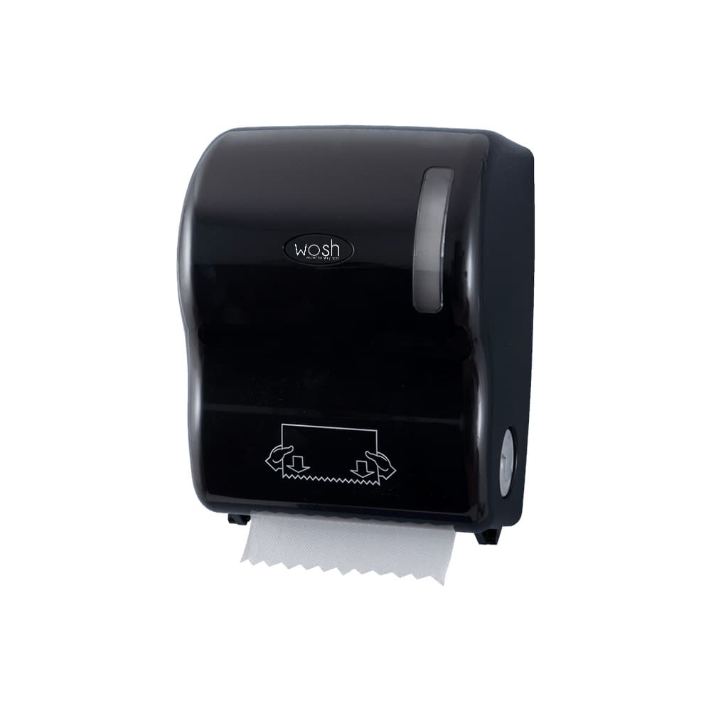 Dispensador Toalhas Rolo c/Auto-Corte Preto