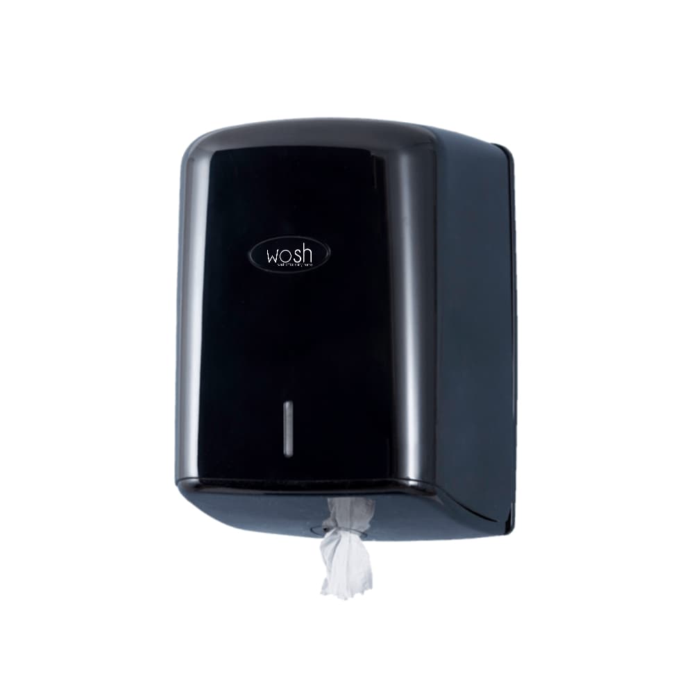 Dispensador Toalhas Rolo Extração Central Wosh Preto