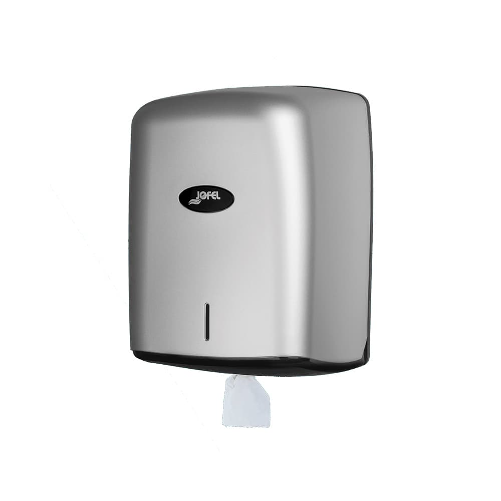 Dispensador Toalhas Rolo Extração Central Prata