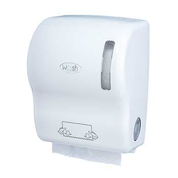 Dispensador Toalhas Rolo c/ Auto-Corte ABS Branco Brilho