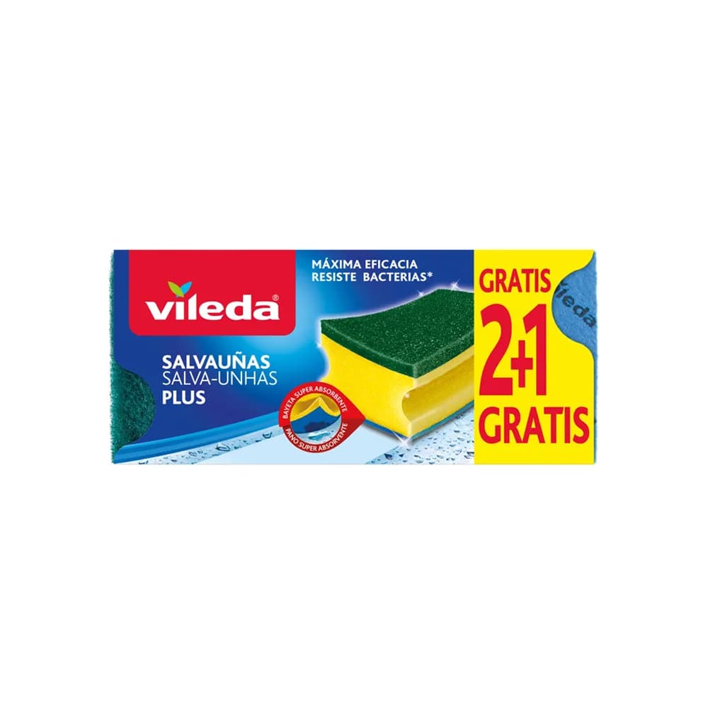 Esfregão Esponja Salva Unhas Amarelo-Verde 2+1 Grátis