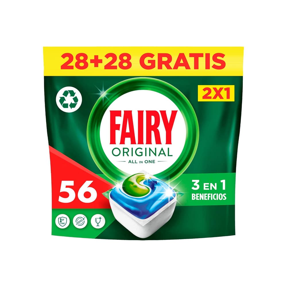 Detergente Máquina Loiça Pastilhas Fairy Original 28+28un