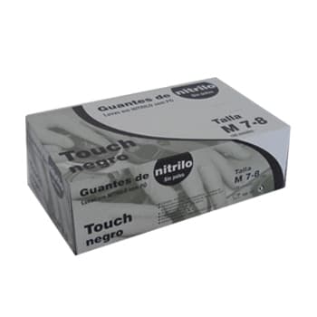 Luvas Nitrilo Tamanho M s/Pó Preto 100un