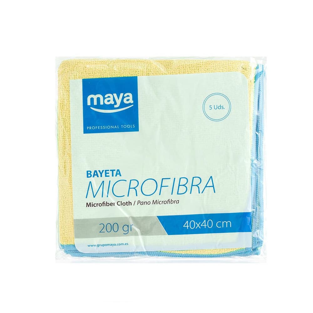 Pano Microfibra 40x40cm 200g Terry Amarelo Pack 5un