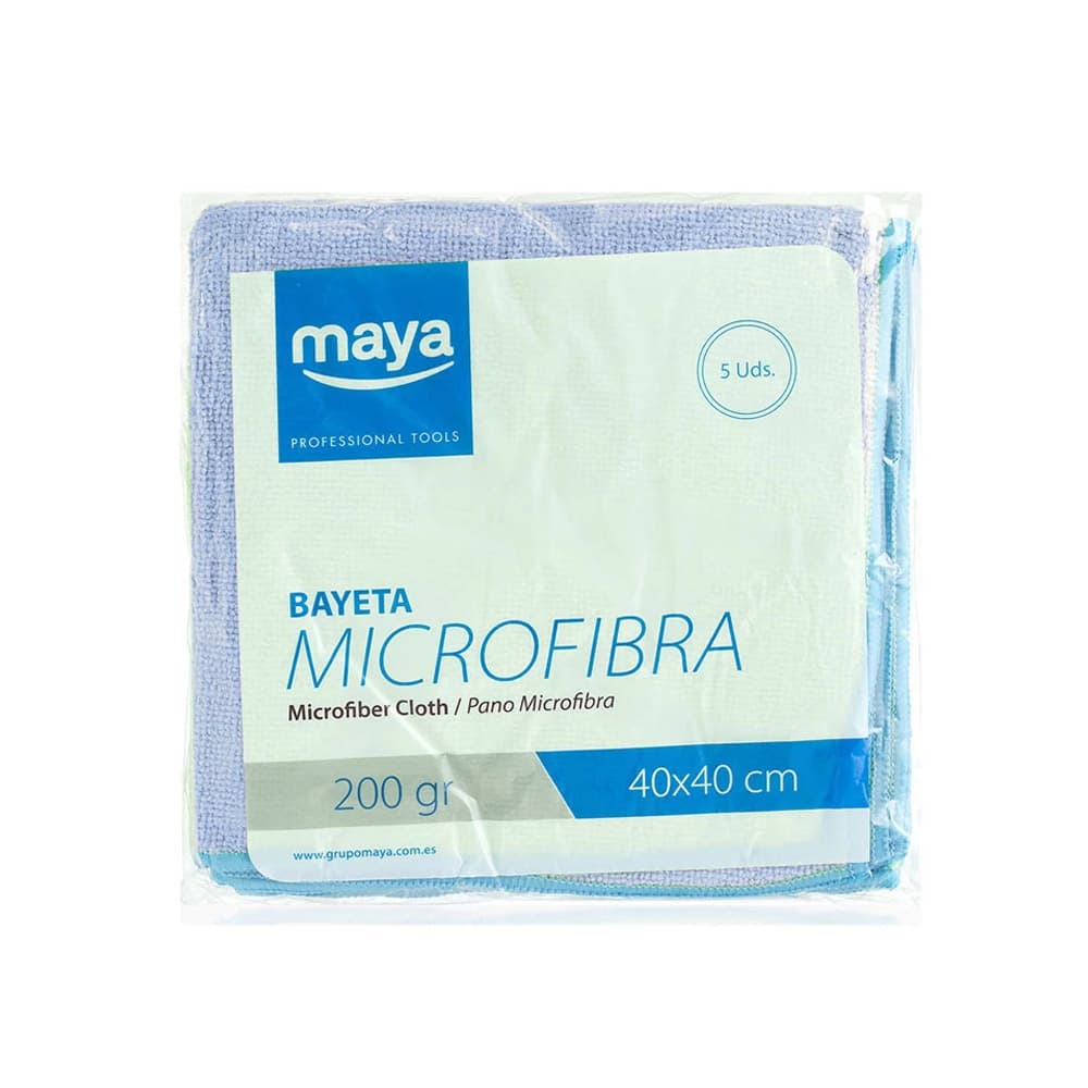 Pano Microfibra 40x40cm 200g Terry Azul Pack 5un
