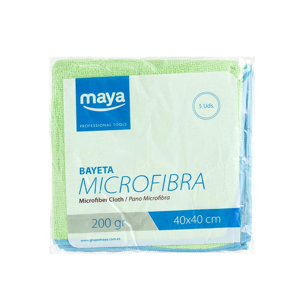 Pano Microfibra 40x40cm 200g Terry Verde Pack 5un