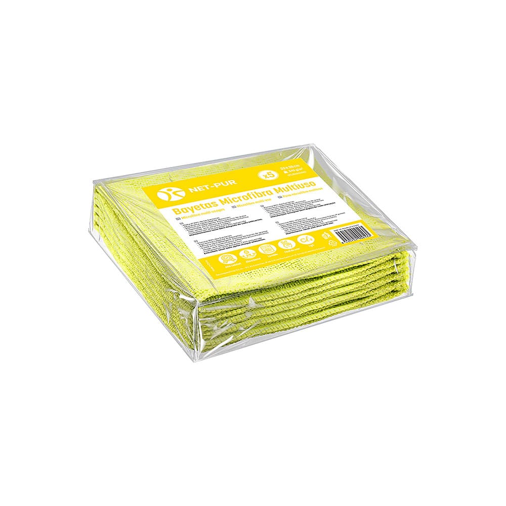Pano Microfibra 35x38cm 240g Terry Amarelo Pack 5un