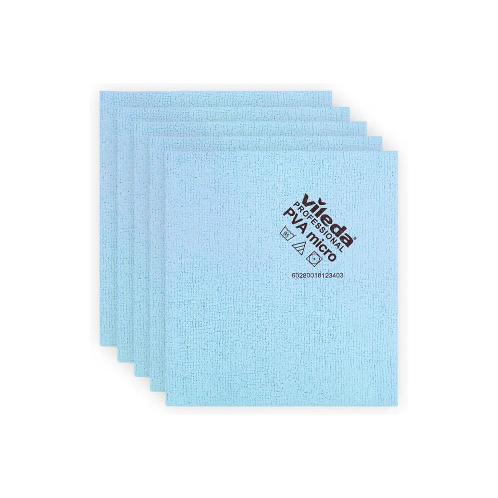 Pano Microfibra PVAmicro 38x35cm Vileda Prof Azul Pack 5un