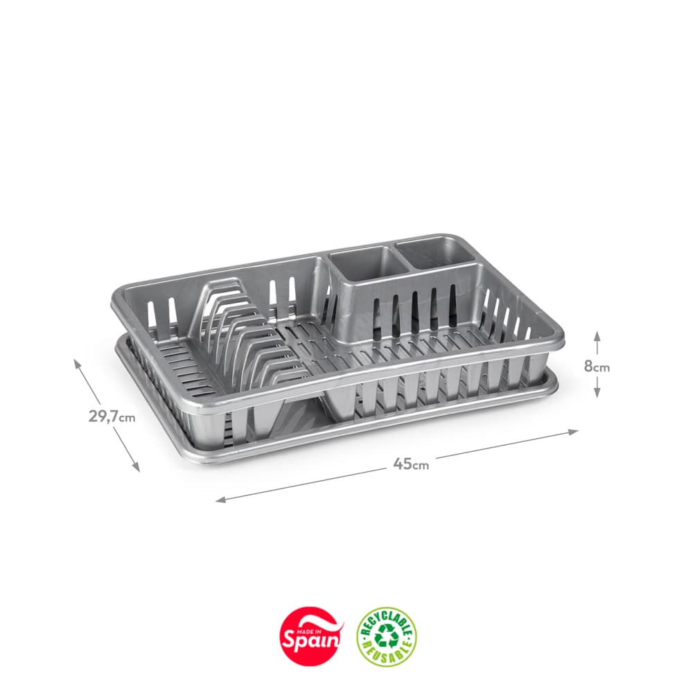 Escorredor Loiça 45x29,7x8cm Venezia Prata