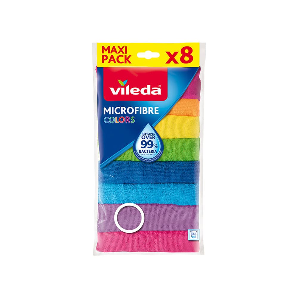 Pano Microfibra 30x30cm Vileda Sortido Pack 8un