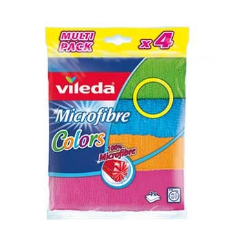 Pano Microfibra 30x30cm Vileda Sortido Pack 4un