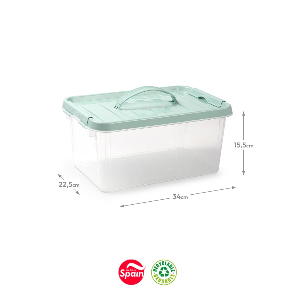 Caixa Plástico 34x22,5x15,5cm 8L Sortido