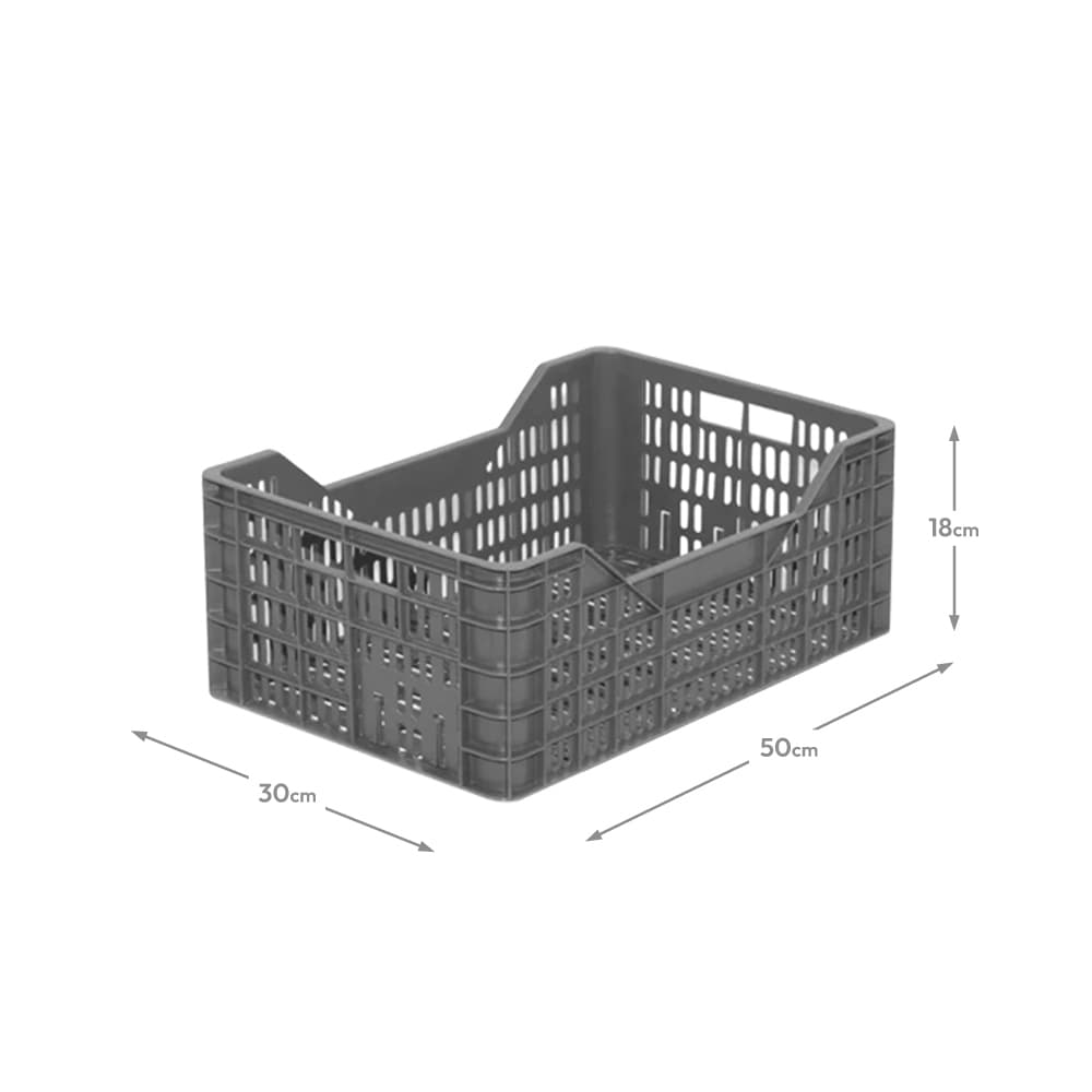 Caixa Contentora Plástica 50x30x18cm 22,8L Cinzenta