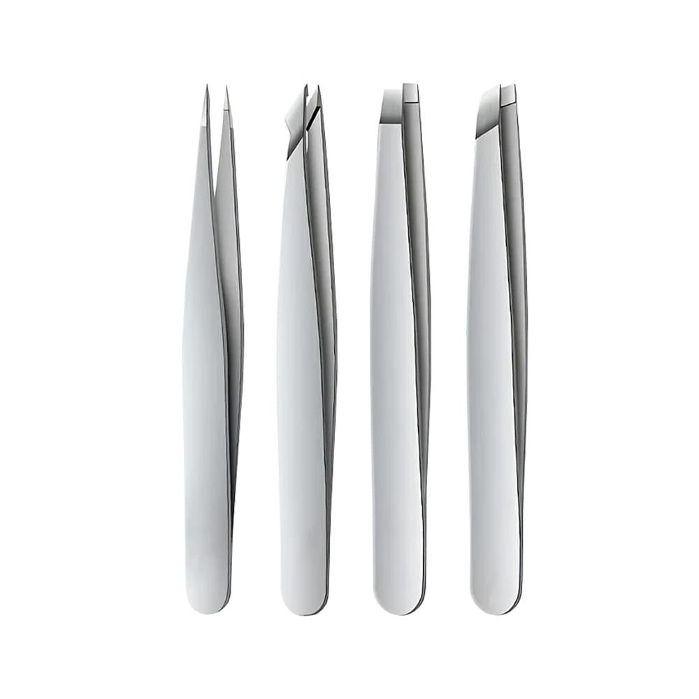 Pinças Profissionais para Sobrancelhas Vários Formatos 4un