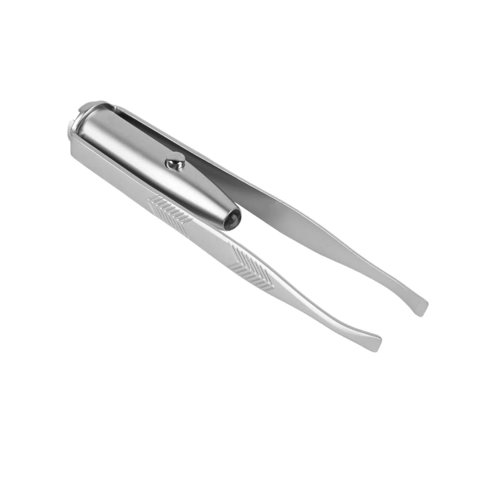Pinça para Sobrancelhas com Luz LED em Aço Inoxidável
