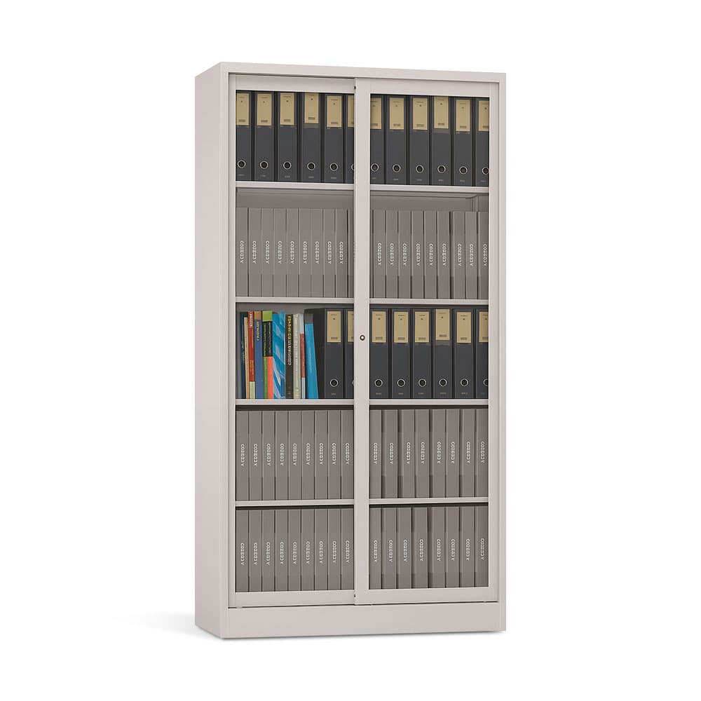 Armario Portas Correr Vidro 4 Prateleiras 1000x420x1950mm