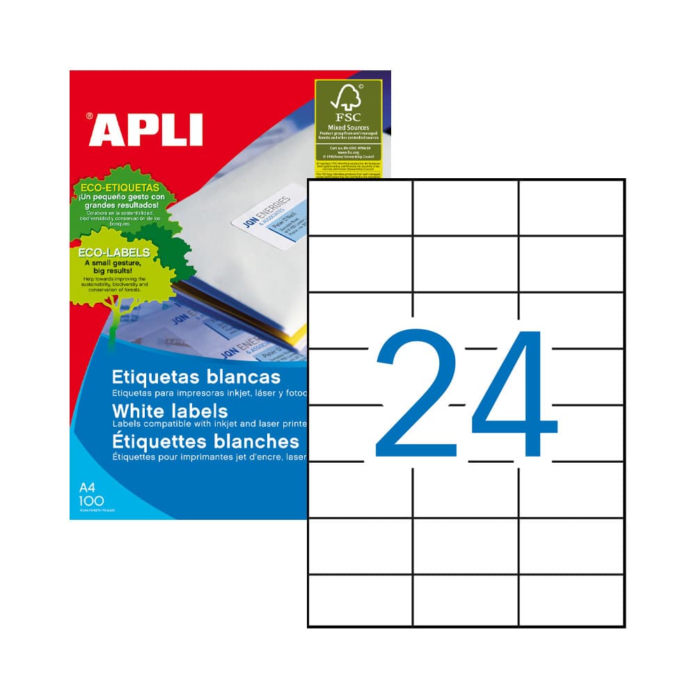 Etiquetas 070x037mm 100Fls 01273 Apli 2400un