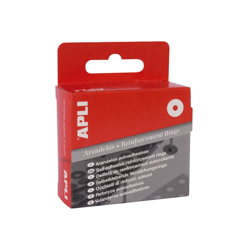 Reforços Autoadesivos APLI 13mm Dispensador Branco 500un