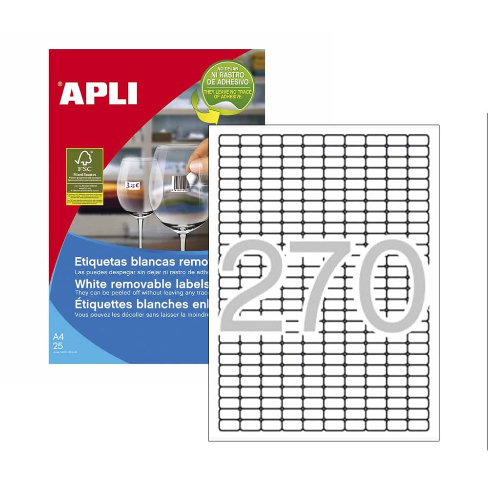 Etiquetas Removiveis 017,8x010mm 25 Folhas A4 6750un