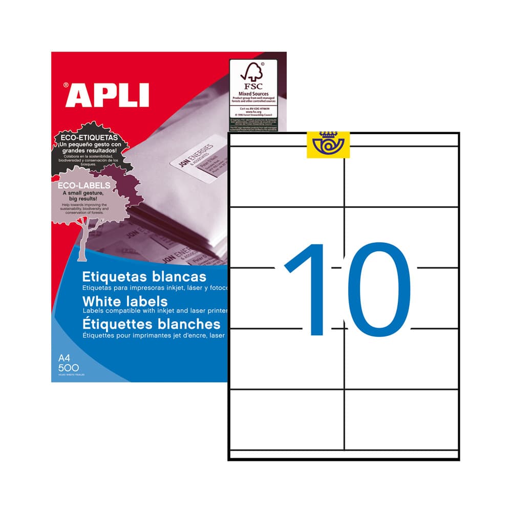 Etiquetas 105x057mm 500Fls A4 Apli 1000un