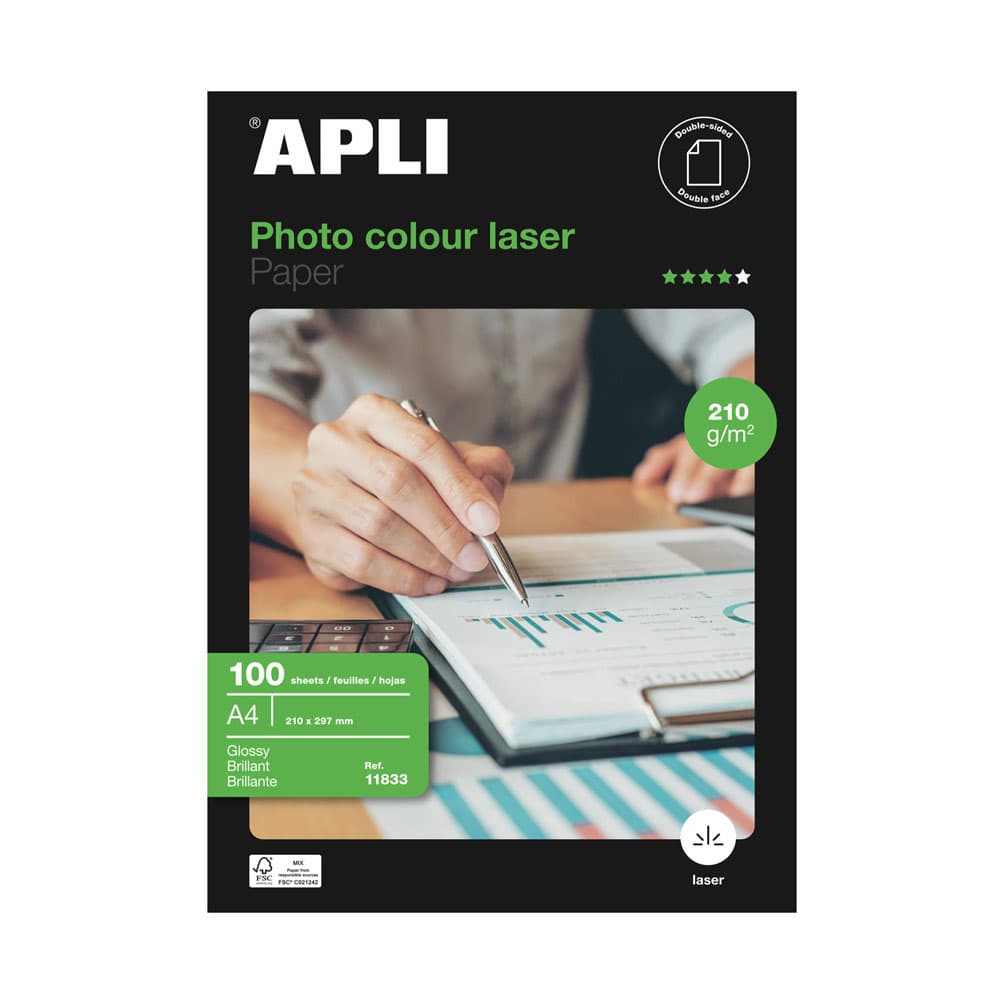 Papel A4 210g Fotográfico Brilhante Laser 100 Folhas