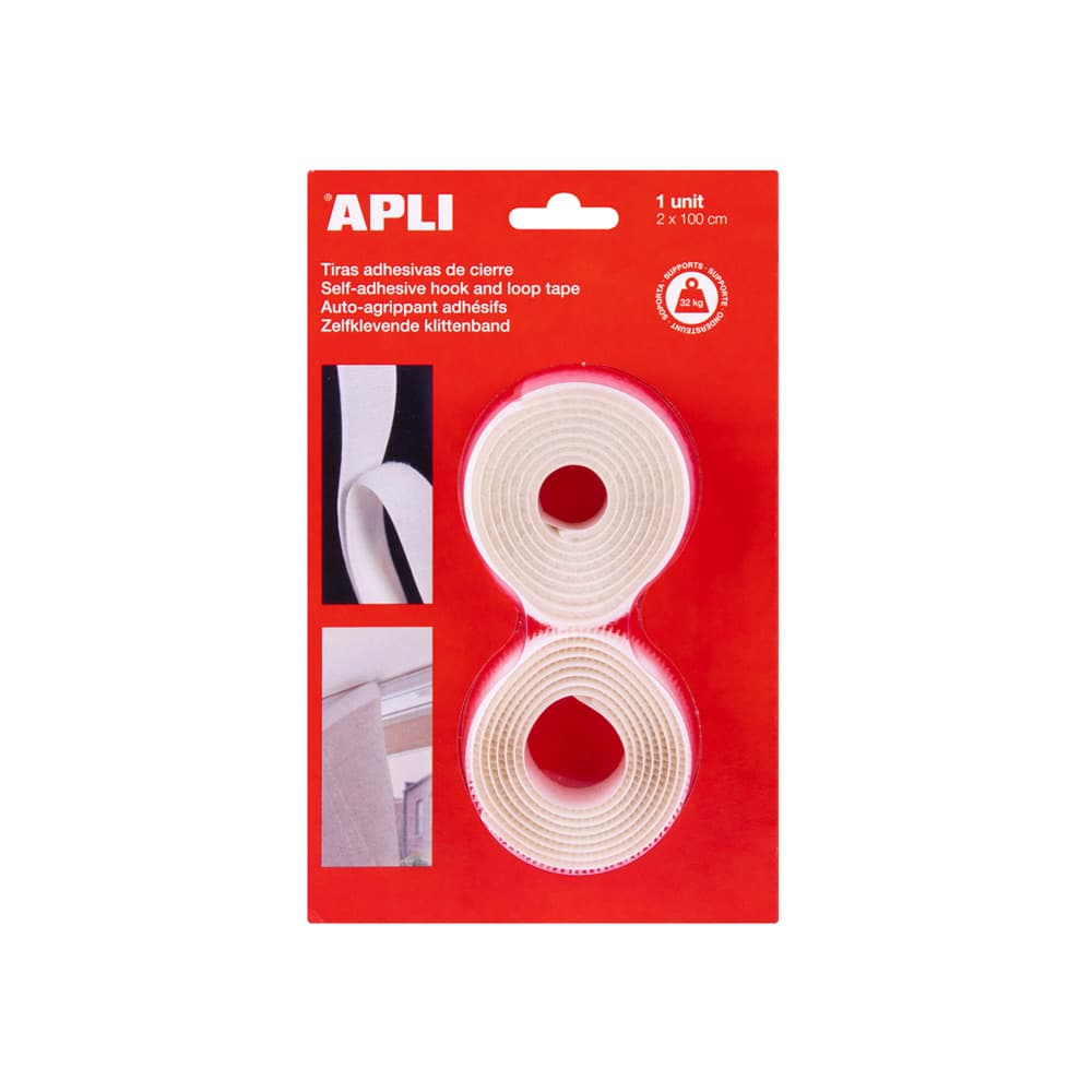 Fitas Velcro 20mmx1m Apli Branco