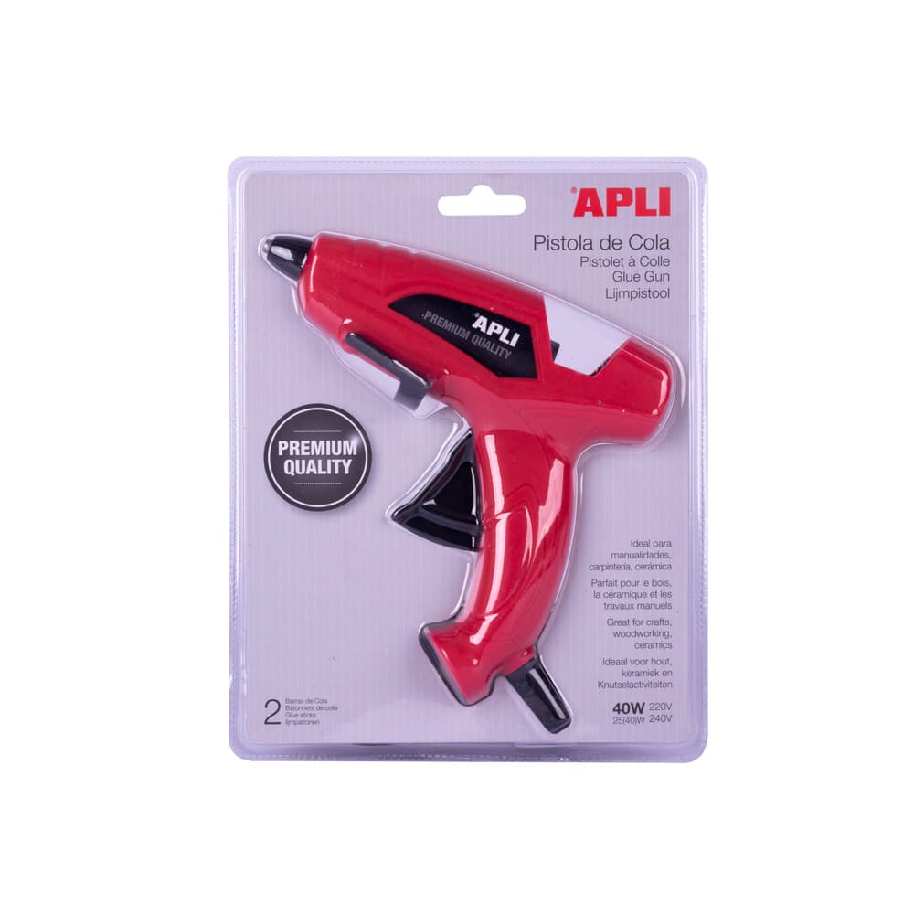 Pistola de Cola Quente Apli 40W  Ø 11 mm+ 2 Recargas