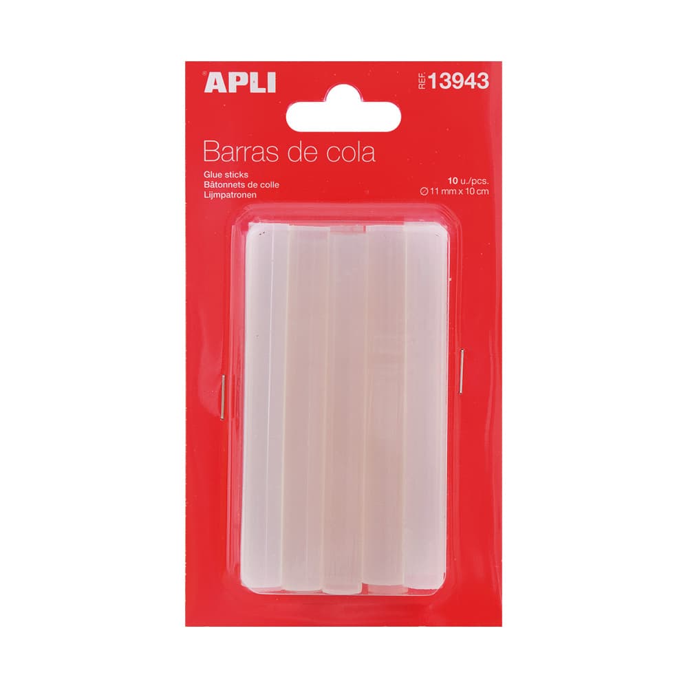 Recarga Bastões Cola Quente Apli Ø 11mm Comp 10cm 10un