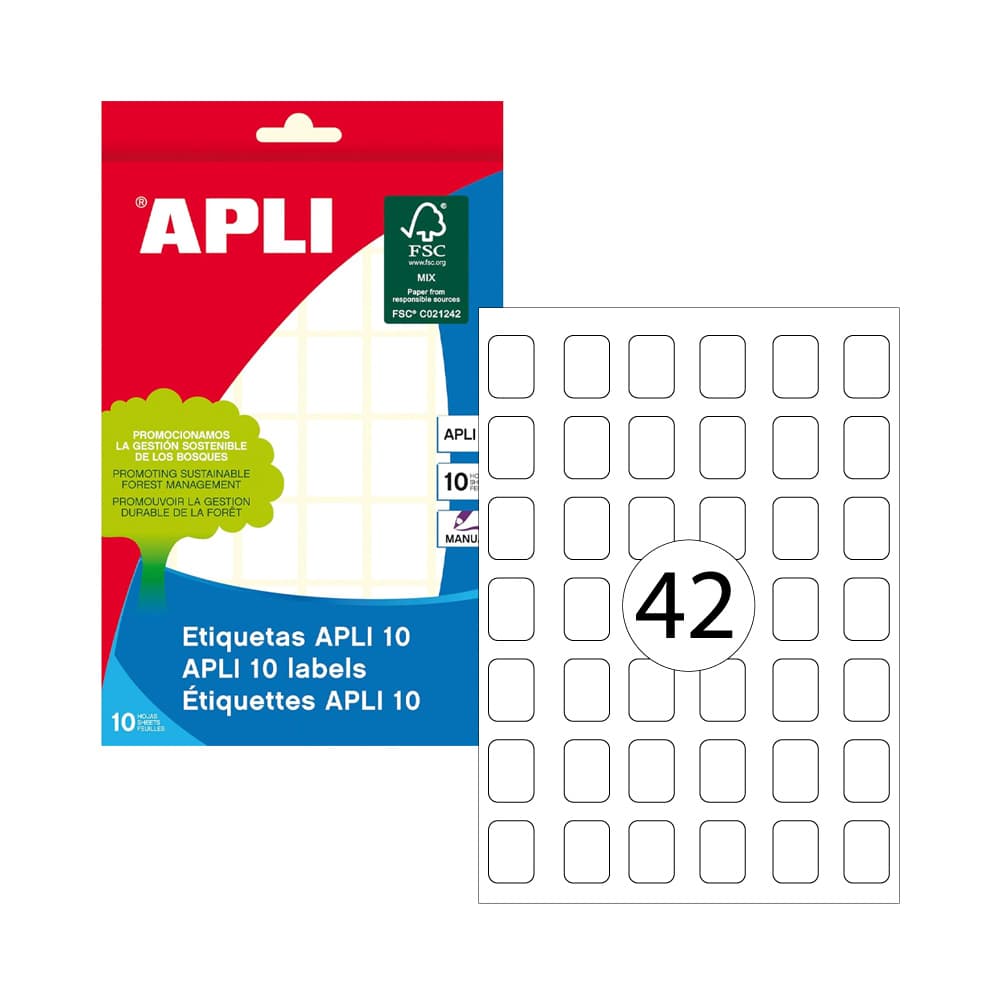Etiquetas 016x022mm 10Fls A5 01639 Apli 420un