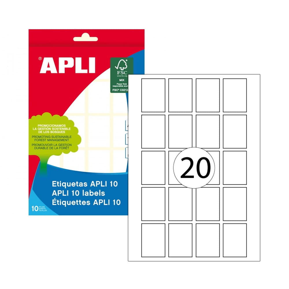 Etiquetas 022x032mm 10Fls Apli 200un