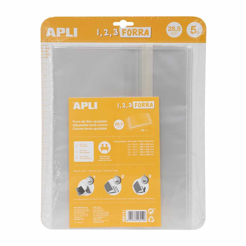 Forra Livros Ajustável 285x530mm 75mic Apli 5un