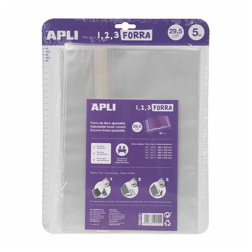 Forra Livros Ajustável 295x530mm 75mic Apli 5un