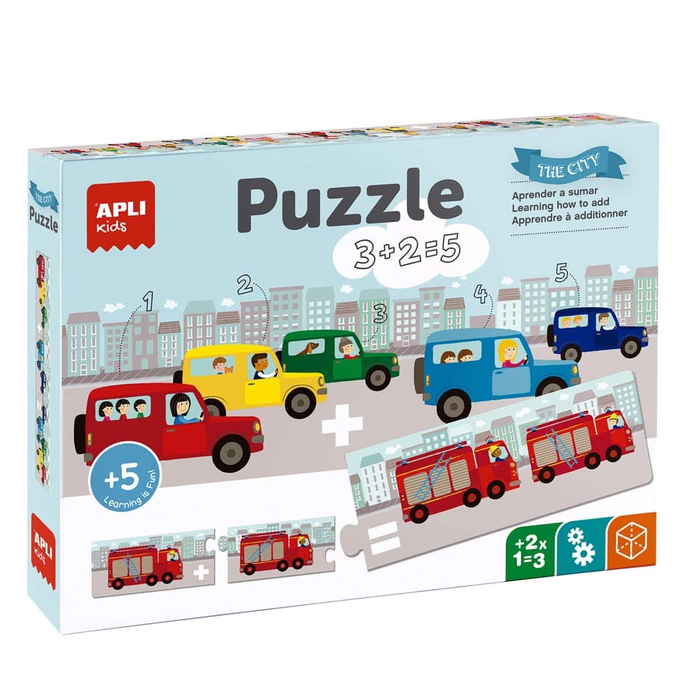 Jogo Puzzle Apli Somas Tema Transportes 30 Peças
