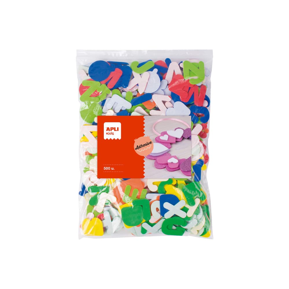 Letras Adesivos Goma Eva Cores Sortidas 500un