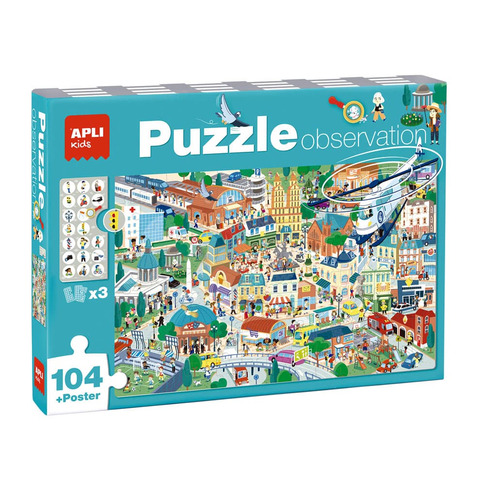 Jogo Educativo Puzzle Apli Observação da Cidade 104 Peças