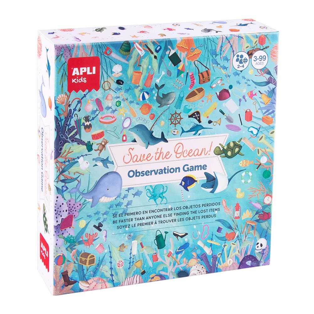 Jogo Educativo Tabuleiro Apli Observação do Oceano 50 Cartas