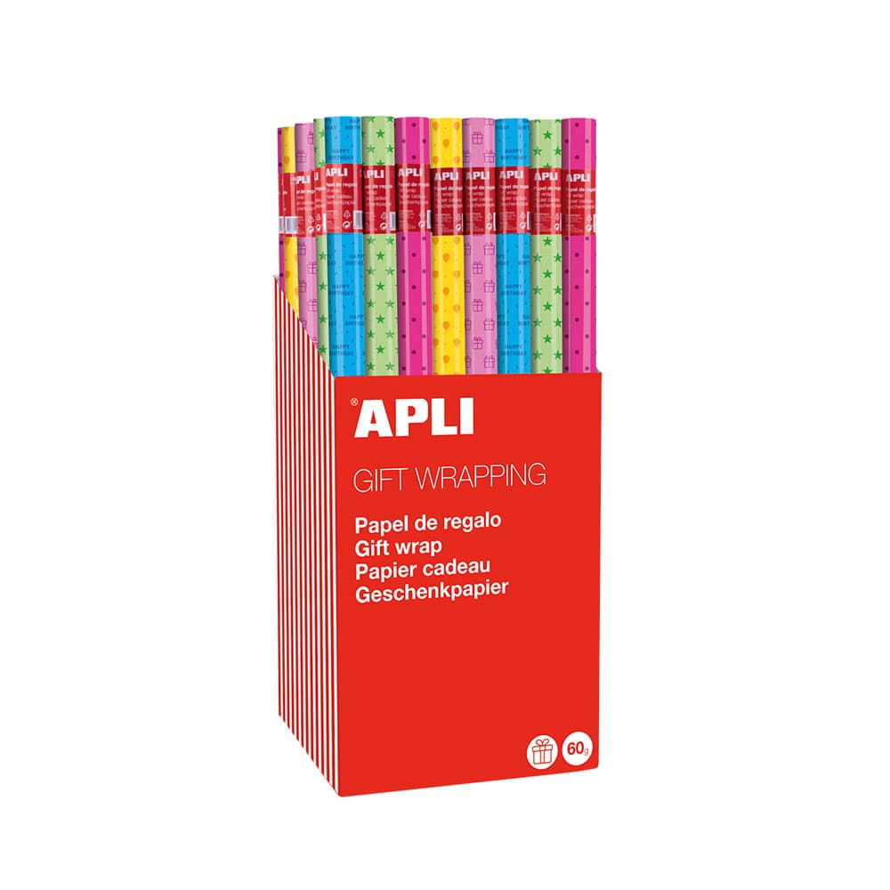 Papel Embrulho 70cmx2m Kraft Fun Expositor 55un