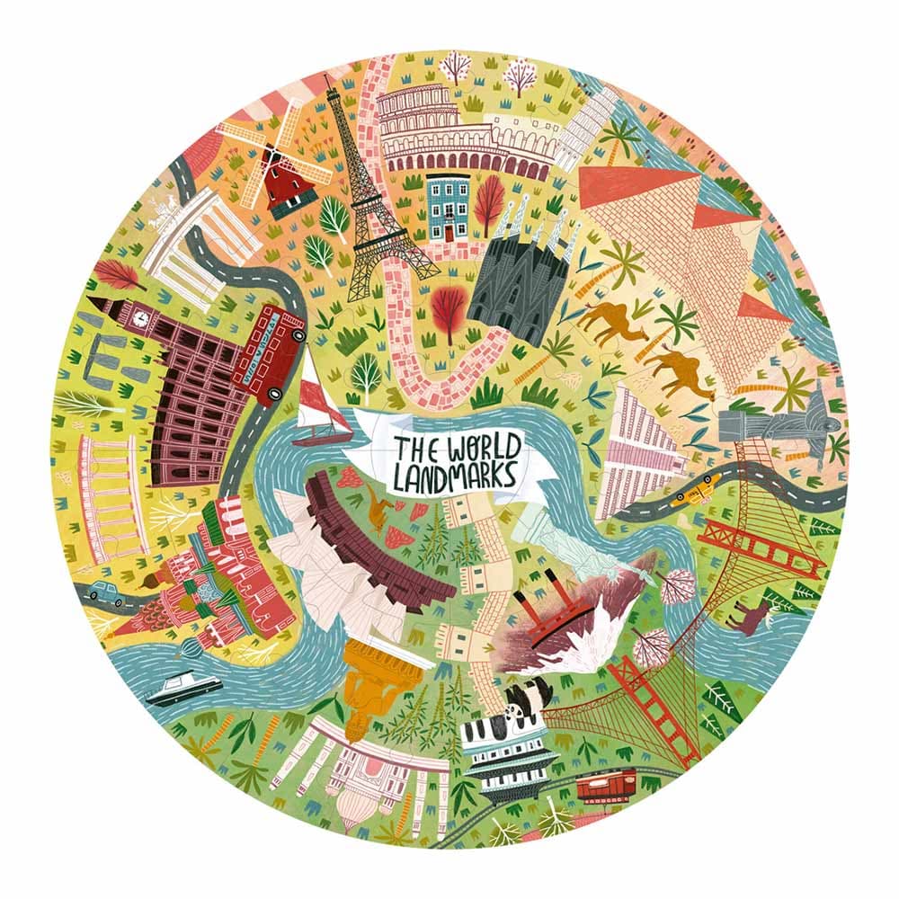 Jogo Educativo Puzzle Circular Apli Monumentos 48 Peças