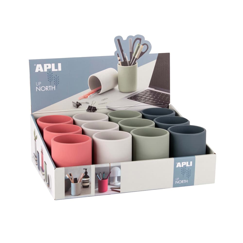 Porta Lápis Silicone Redondo Up North Apli Expositor 12un