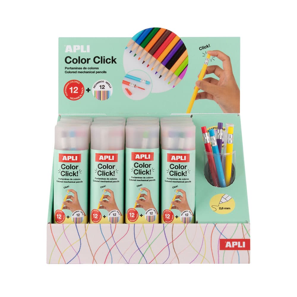 Lápis Cor Lapiseira Color Click Expositor 12un