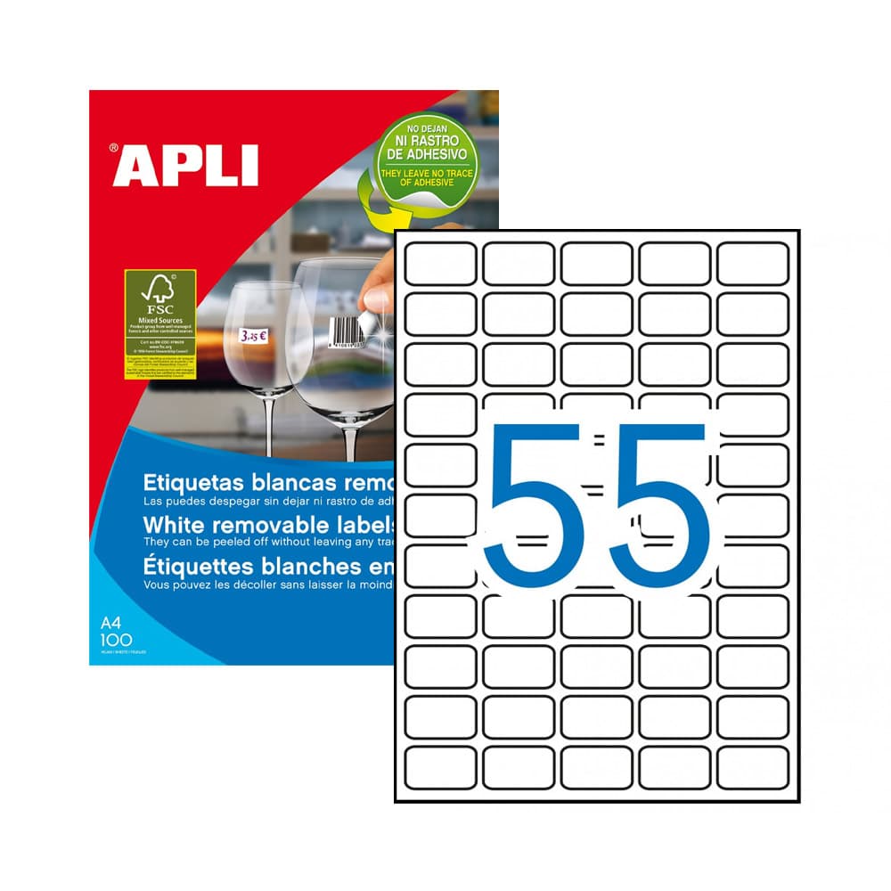 Etiquetas Removiveis 036,8x023,8mm 100 Folhas A4 5500un