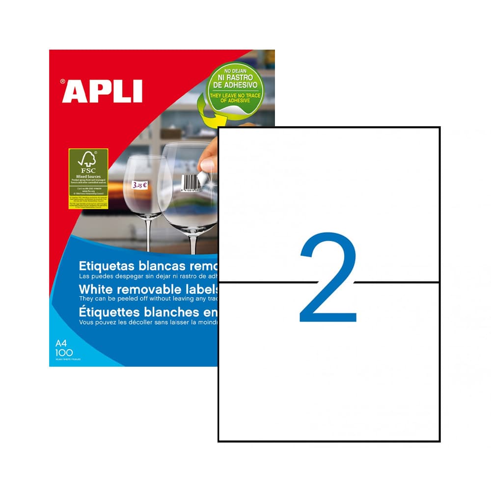 Etiquetas Removiveis 210x148mm 100 Folhas A4 200un
