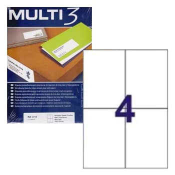 Etiquetas 105x148mm 100Fls A4 Multi3 400un