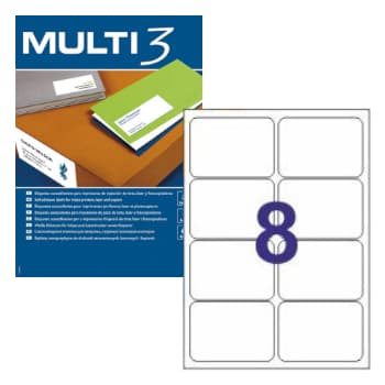 Etiquetas 099,1x067,7mm 100Fls A4 Multi3 800un