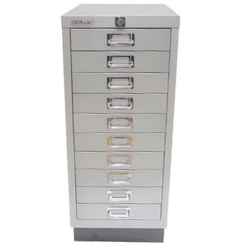 Móvel Metal com Fecho 673x279x429mm com 10 Gavetas Silver