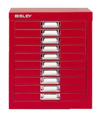 Móvel Metal com Fecho 673x279x429mm com 10 Gavetas Vermelho