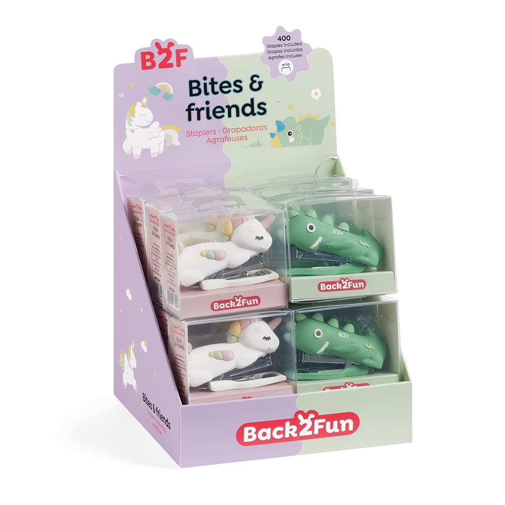 Agrafador Mini Nº10 Bites/Friends Expositor 12un