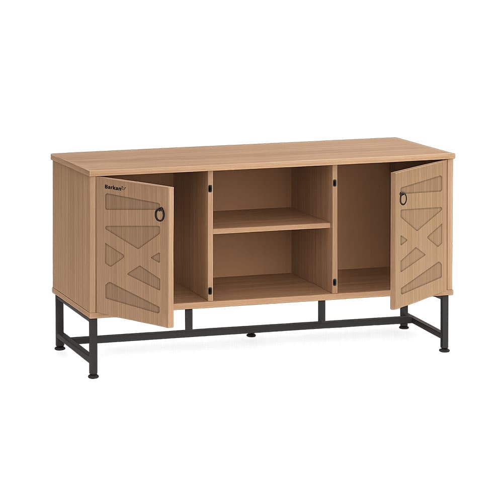 Móvel TV 4 Compartimentos 120x36x60cm Carvalho Claro